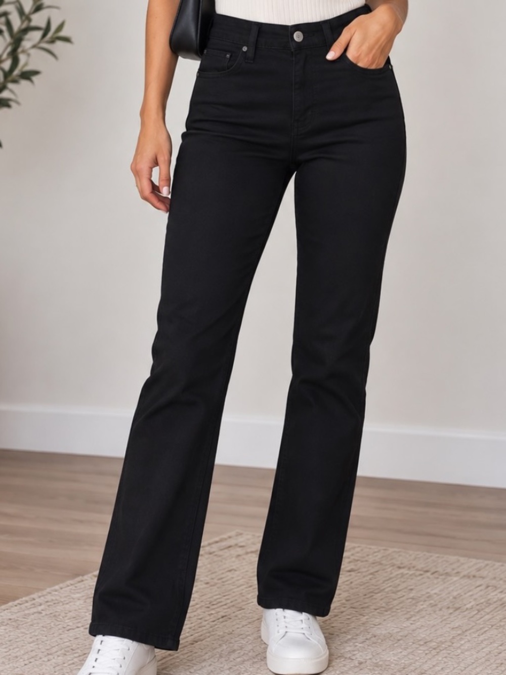 2016 by Parasuco Straight leg Jeans Womens Size 6 Black Modal Blend Western